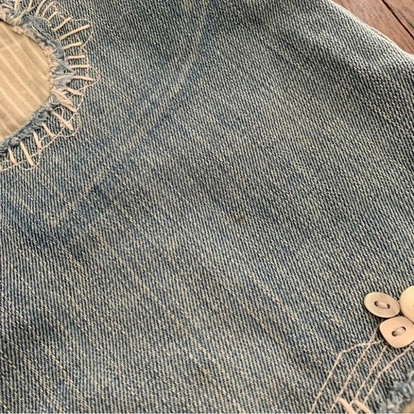 Y2K 2000s Handmade Handcrafted Repurposed Denim Embellished Skirt Size Unknown - Picture 13 of 13